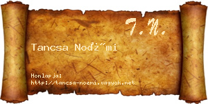 Tancsa Noémi névjegykártya